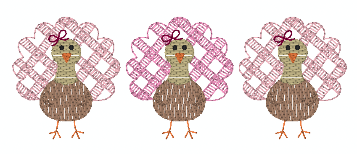 Gingham Turkey Bib