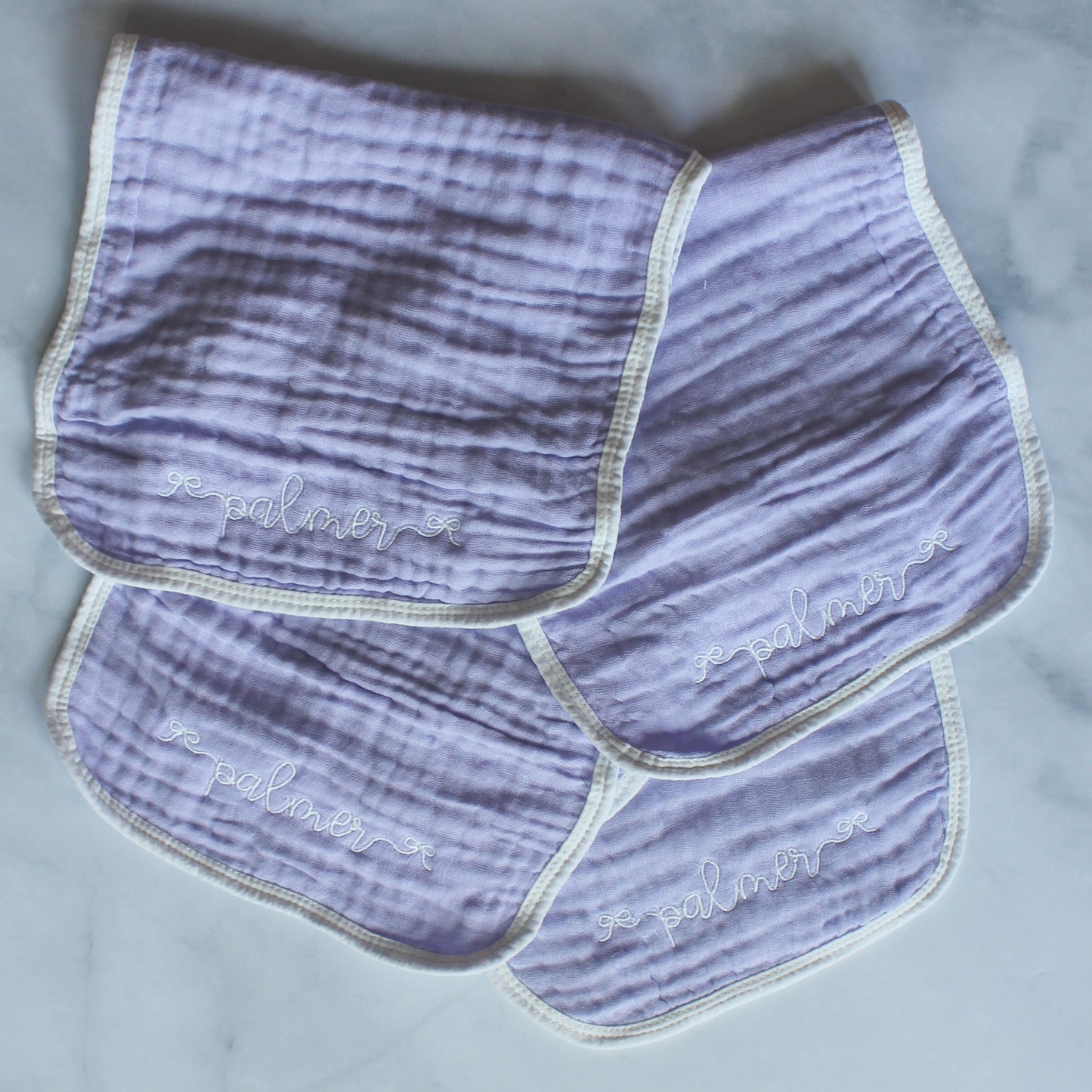 Muslin Burp Cloths with Single Design (set of 4)