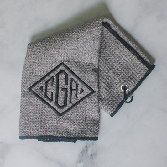 Diamond Monogram Golf Towel