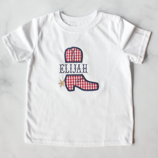 Cowboy Boot Appliqué Shirt or Onesie