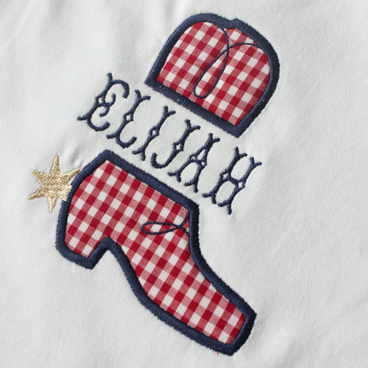 Cowboy Boot Appliqué Shirt or Onesie