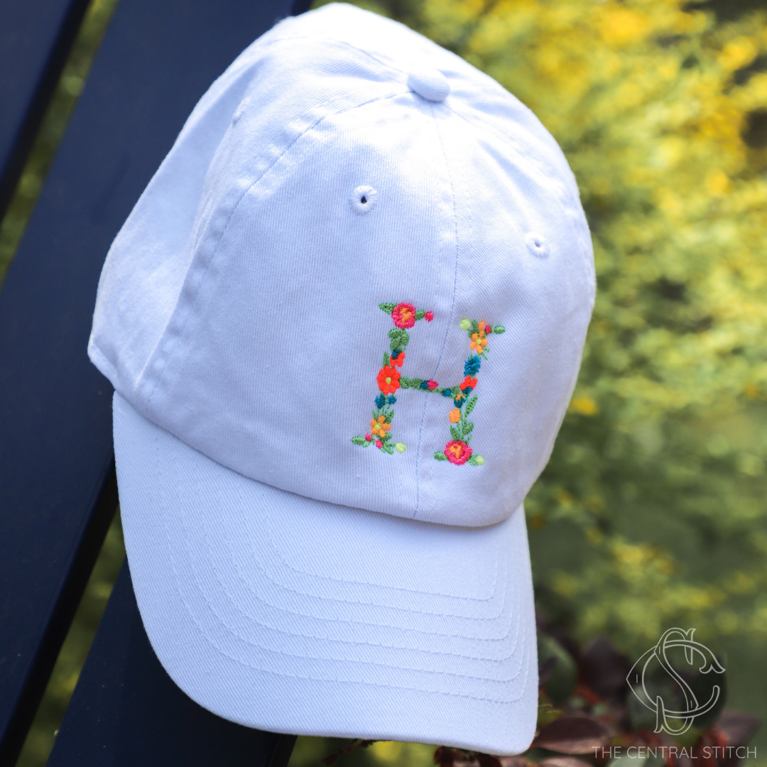 Floral Initial Hat