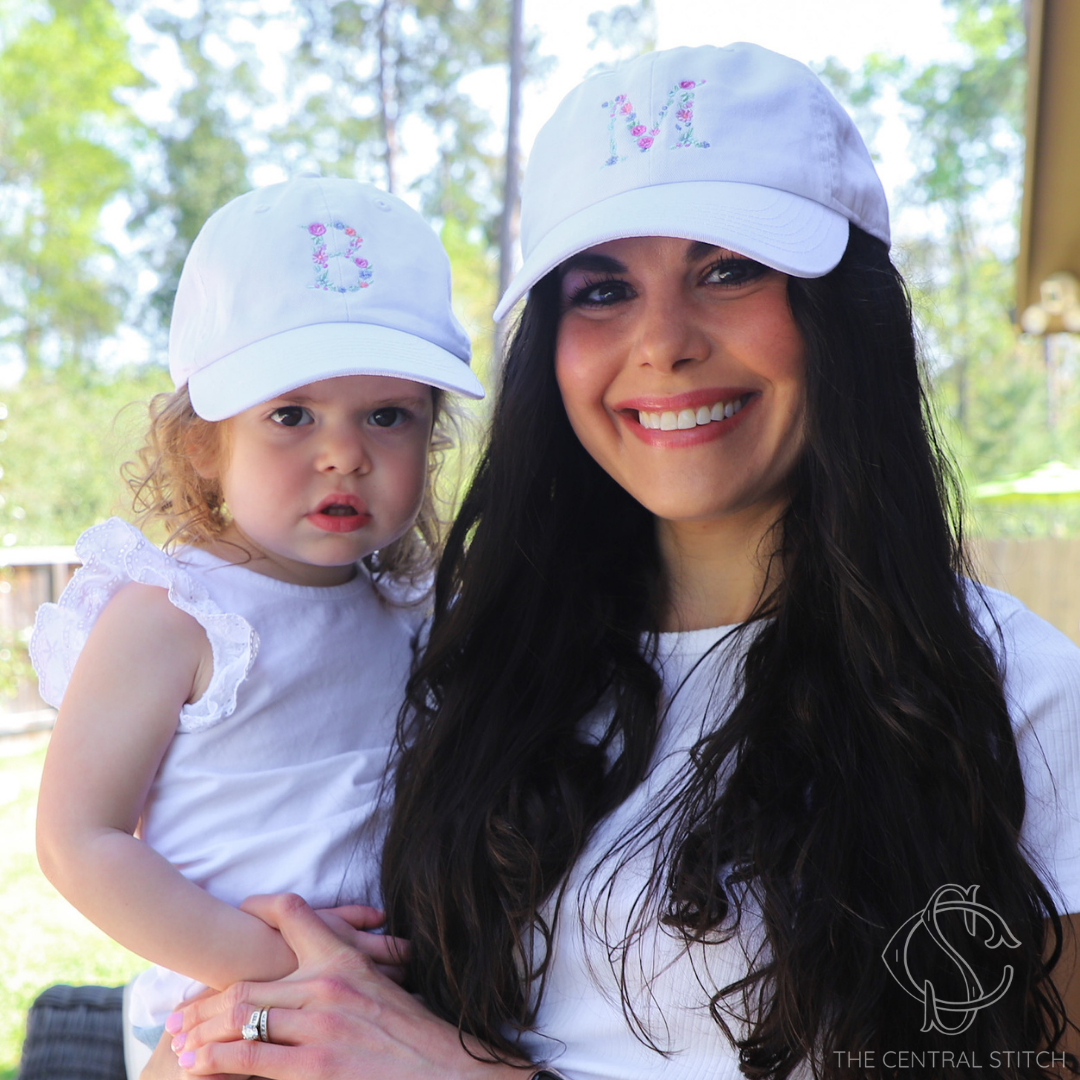 Floral Initial Hat