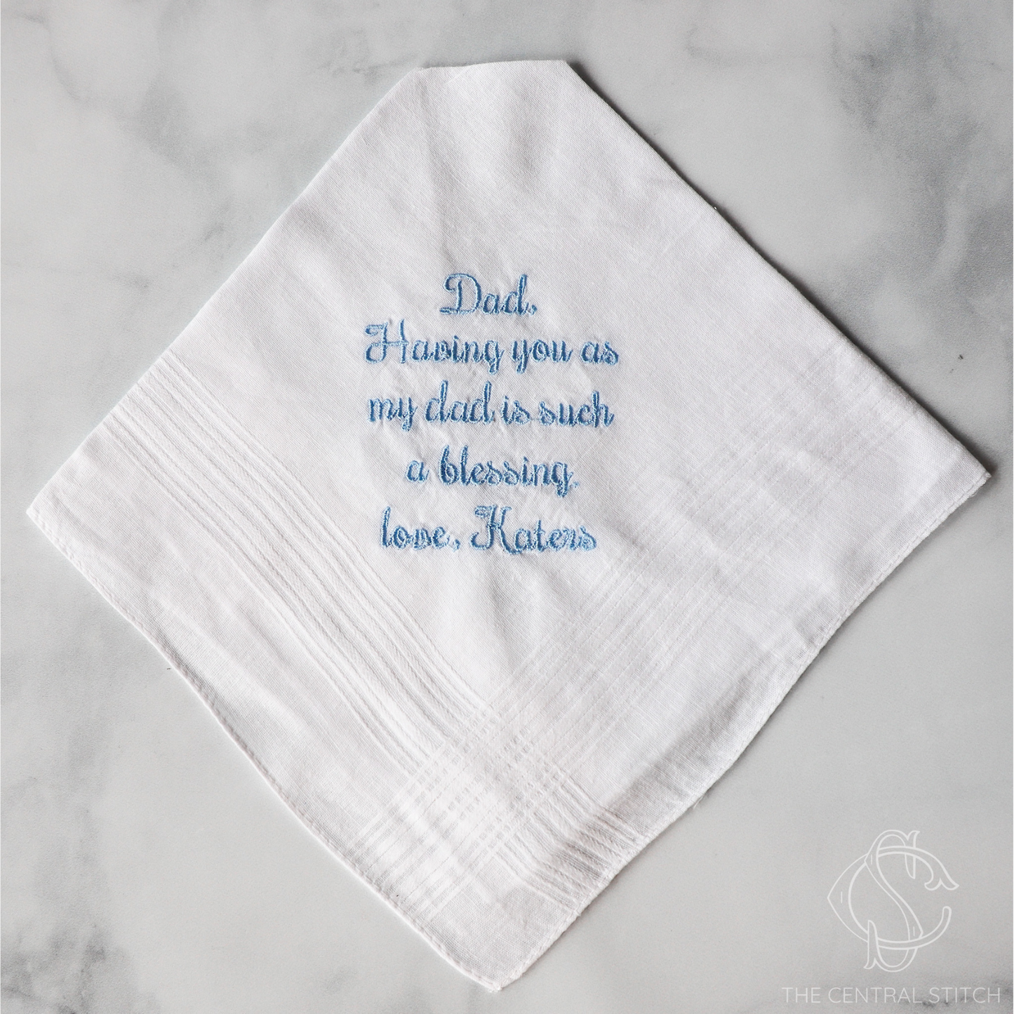 Handkerchief with Embroidered Message